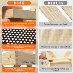 COLRASN wood grain frame detail highlighting sturdy, natural wood benefit