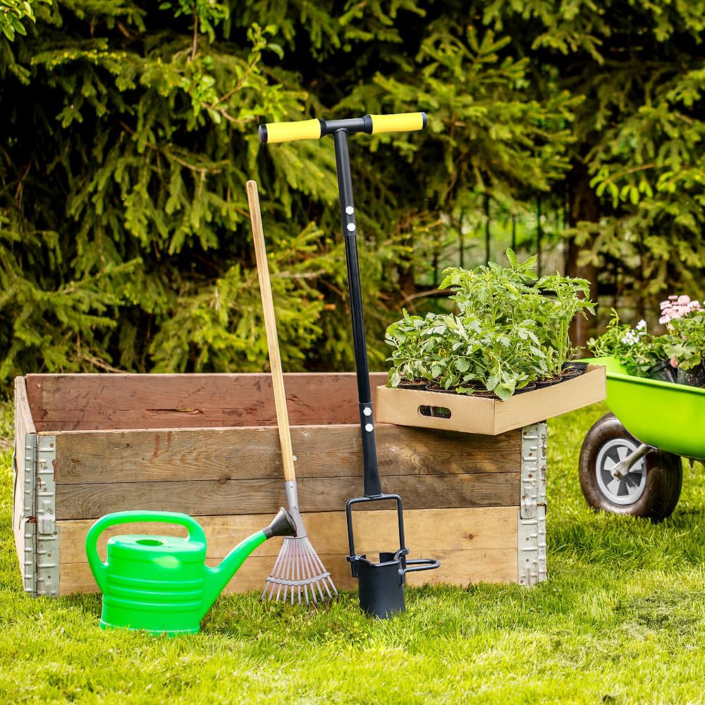 Colwelt planter stored in shed illustrating compact storage and rust-resistant finish