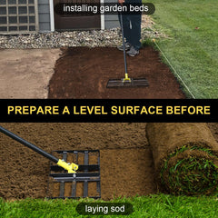 Colwelt rake in use smoothing soil to improve drainage and prepare sod or seed