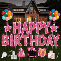 ComboJoy front packaging showing complete pink birthday sign set and components