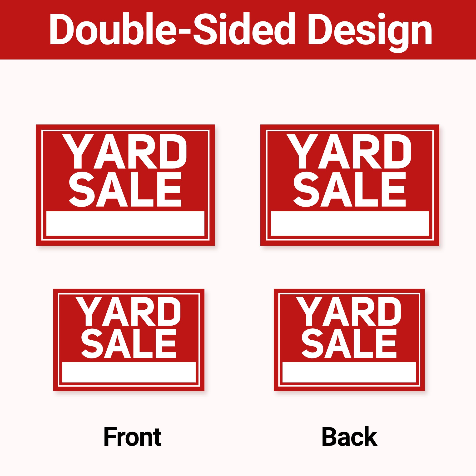 ComboJoy signs placed along street at a yard sale increasing passerby attention