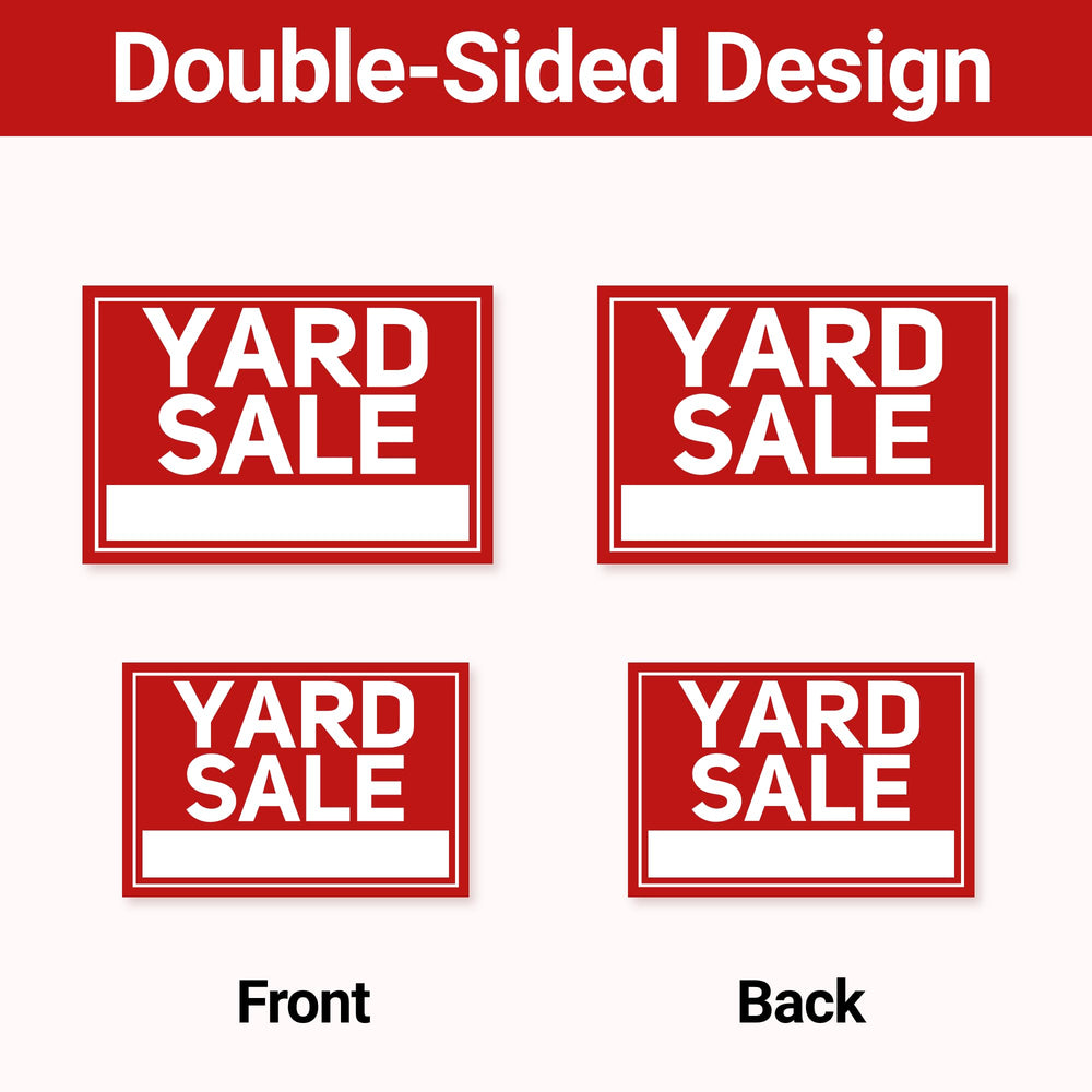 ComboJoy signs placed along street at a yard sale increasing passerby attention
