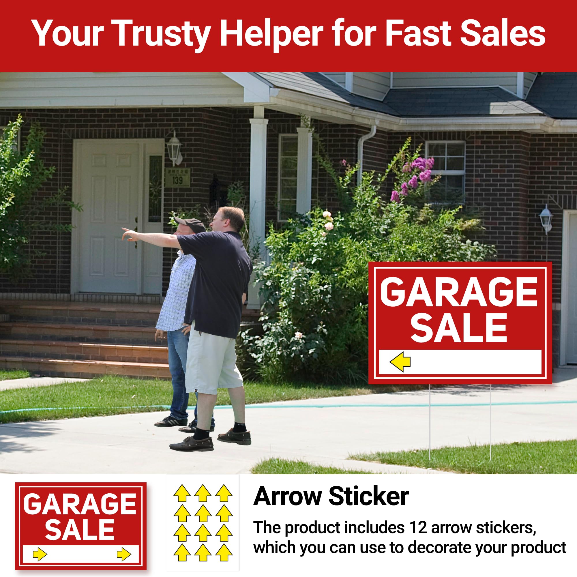 ComboJoy sign placed in driveway guiding buyers and increasing foot traffic