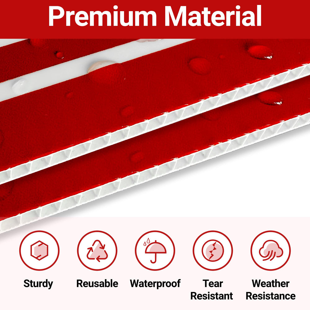 ComboJoy sign beside a chair to illustrate 24 by 16 inch scale for readability