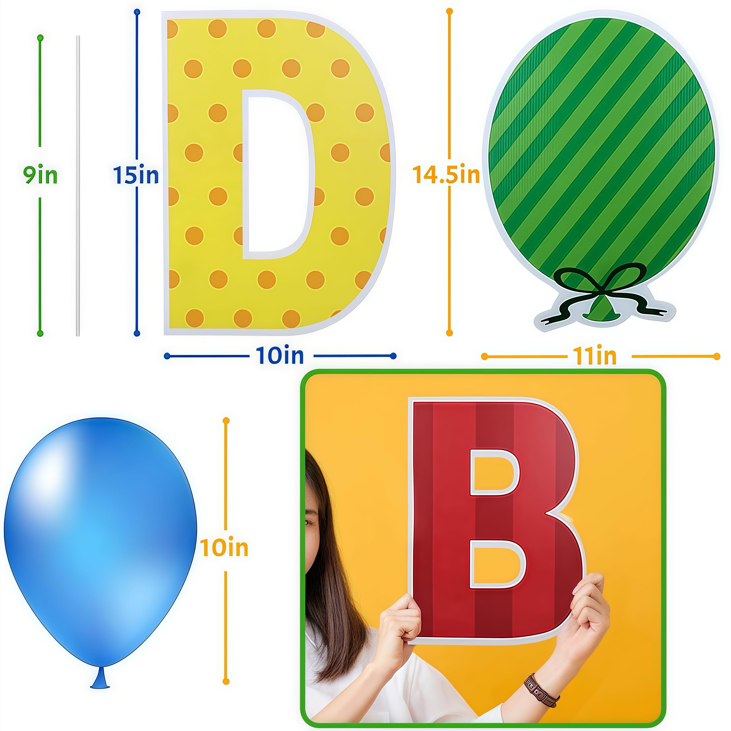 ComboJoy size comparison with ruler illustrating 15-inch tall letters for good visibility