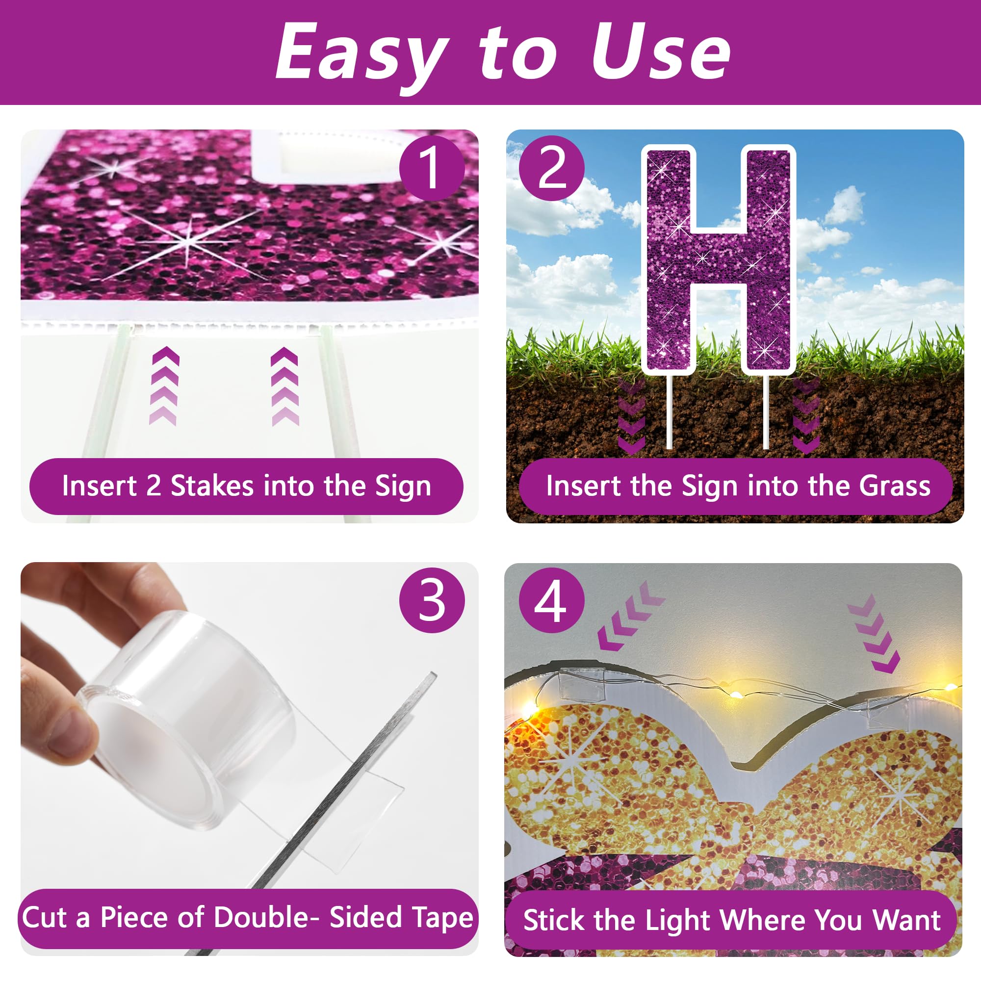 ComboJoy stake insertion and letter construction for quick tool-free setup
