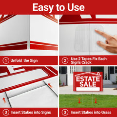 ComboJoy close-up of H-shaped metal stake inserted into sign showing secure mounting