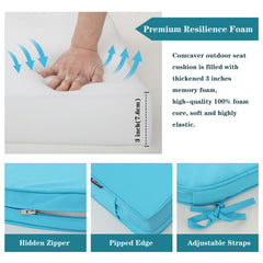 Comcaver adjustable strap detail keeping cushion secure on lounge frames