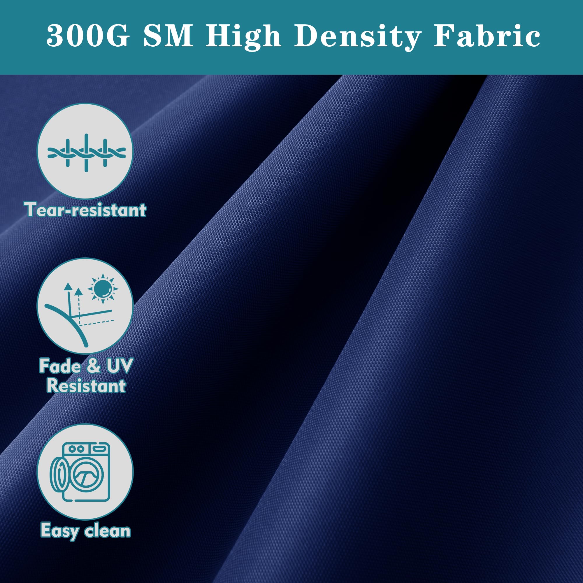 Comcaver close-up of navy fabric texture showing durable water-resistant weave