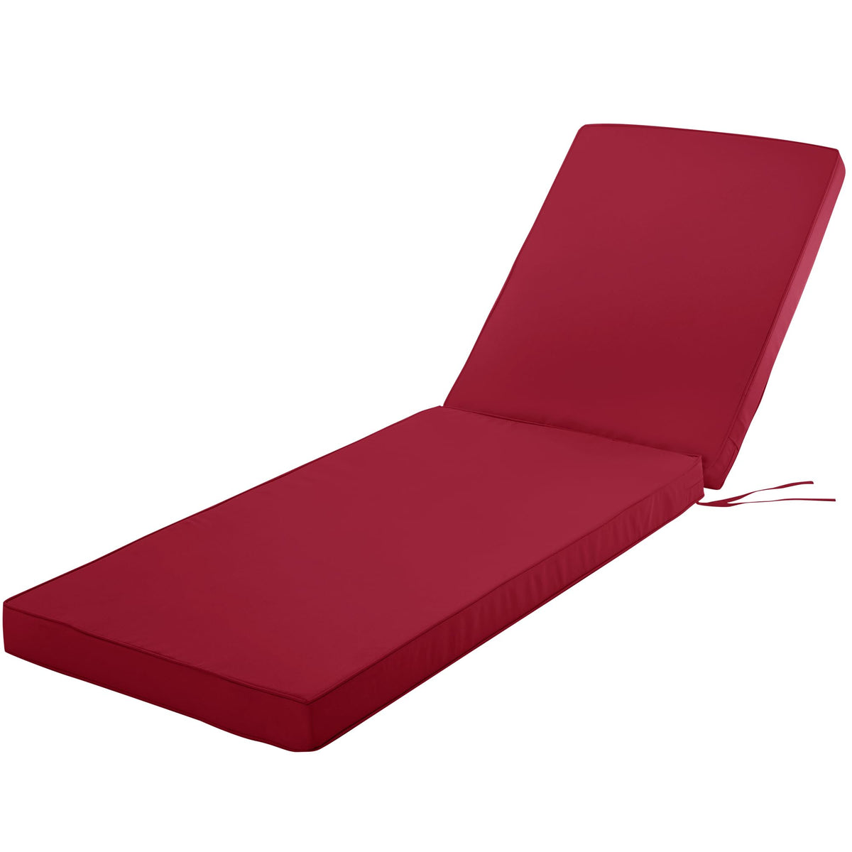 Comcaver chaise front view showing burgundy cushion enhancing comfort