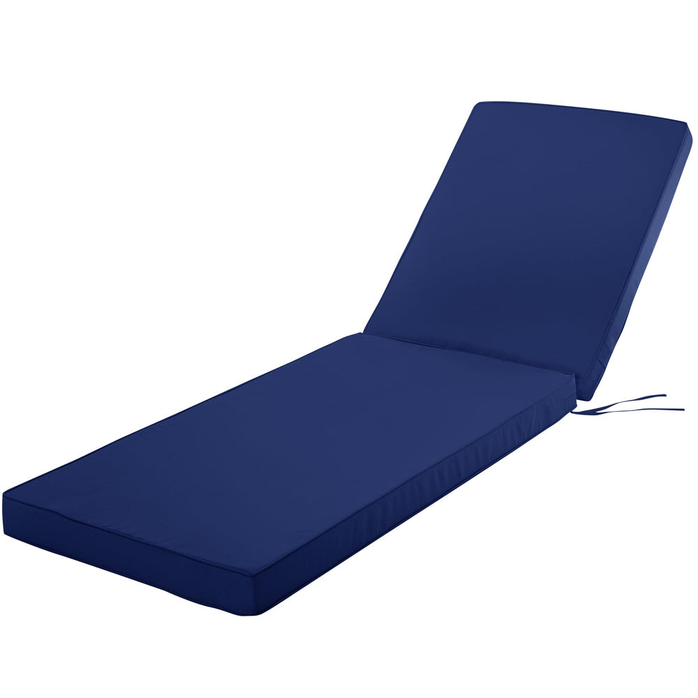 Comcaver navy chaise cushion front view showing full coverage and comfort