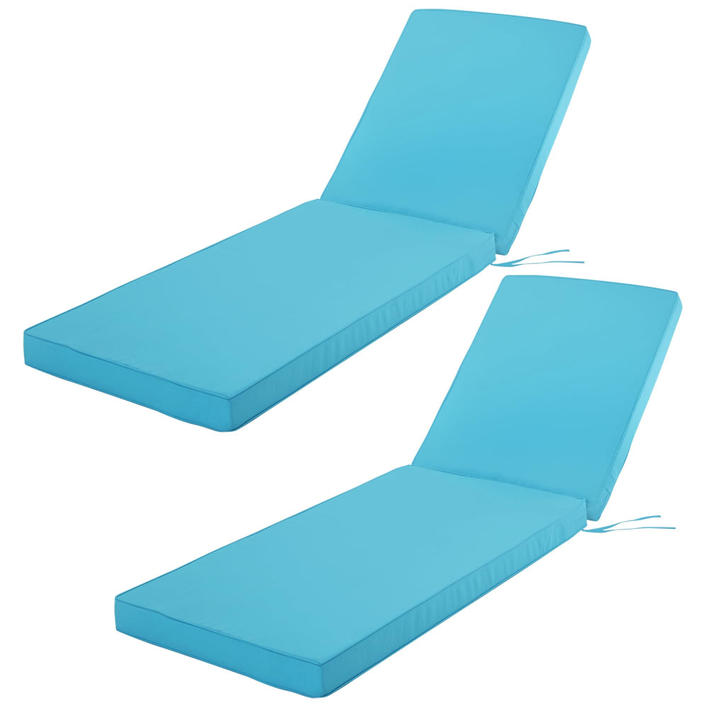 Comcaver front view of teal chaise cushions showing full coverage and enhanced comfort