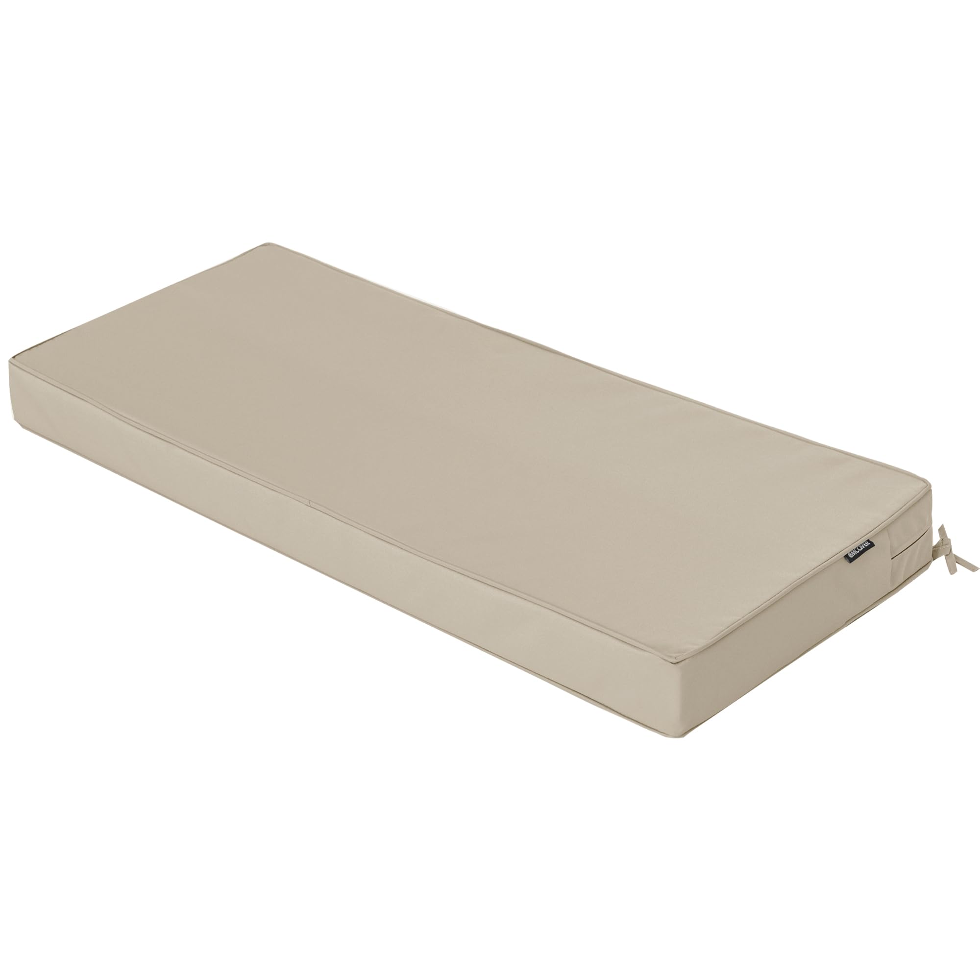 Comcaver cream bench cushion front view showing clean fit and comfort