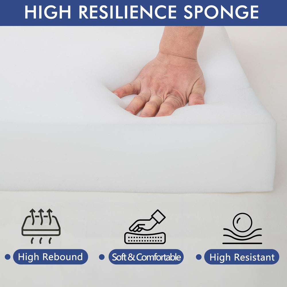 Comcaver foam cross-section showing 30D resilience — supportive comfort