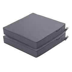 Comcaver front view of two cushions shows waterproof protection and vibrant color