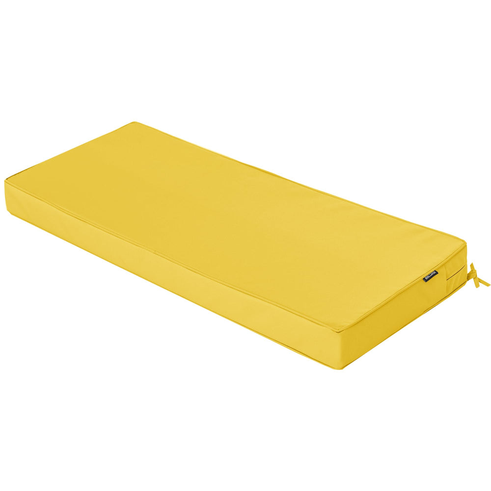 Comcaver front view yellow bench cushion showing full coverage and comfort