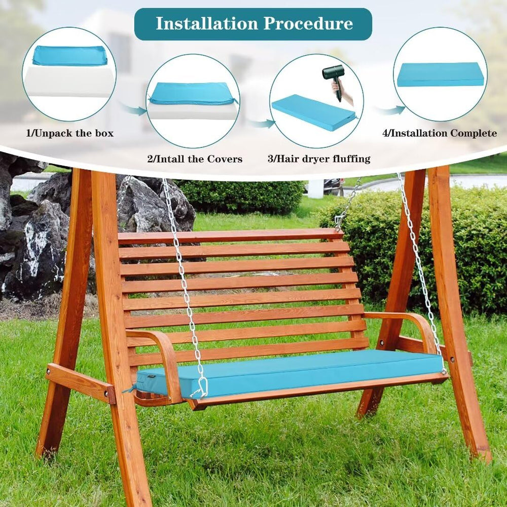 Comcaver on a porch bench in use creating comfortable outdoor seating