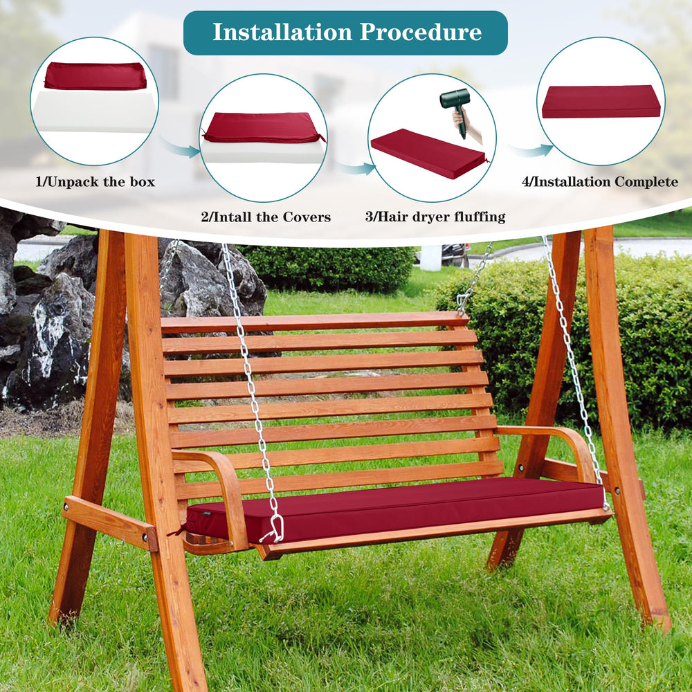 Comcaver on porch swing lifestyle shot showing outdoor use