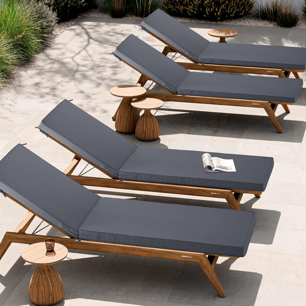 Comcaver chaise cushion in use poolside for comfortable outdoor lounging
