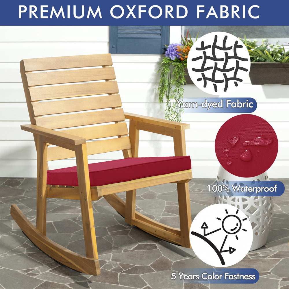 Comcaver cushion next to chair to show 19x19 inch scale and fit