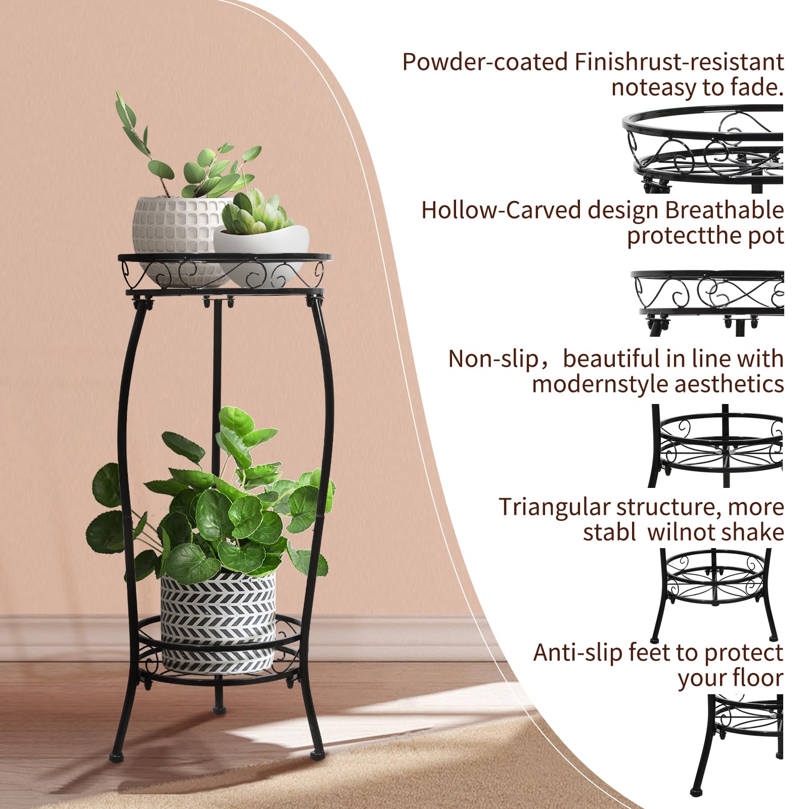 Cometofit plant stands in use on balcony creating layered garden display