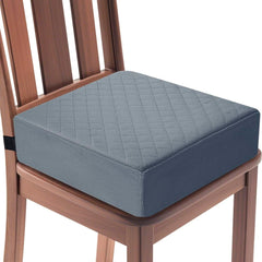 COMFORTANZA front view showing cushion shape and gray velvety cover, comfortable seating benefit
