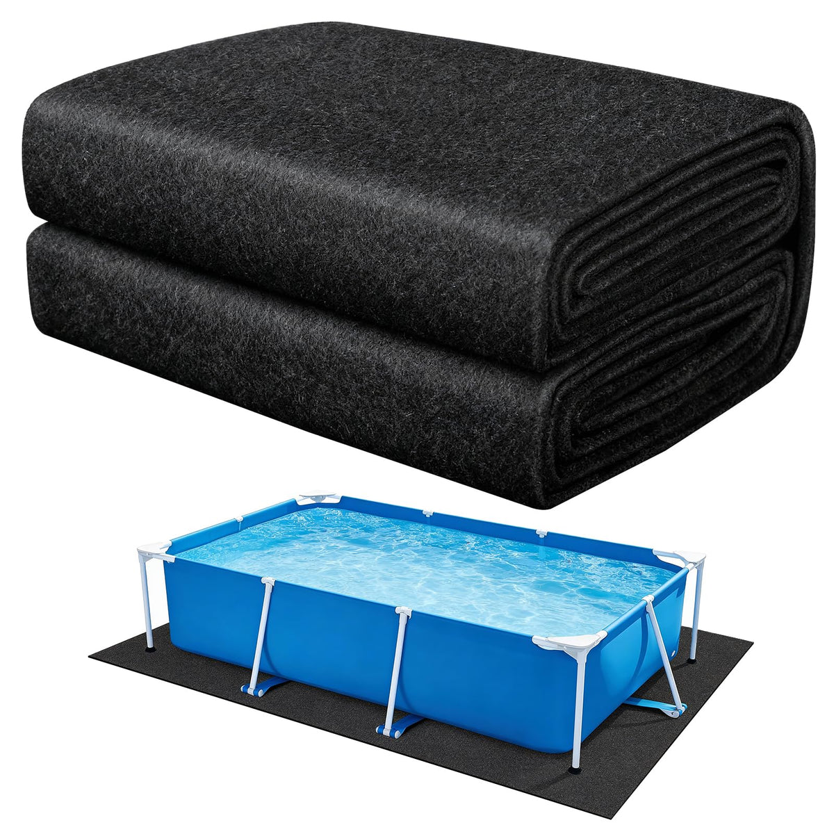 ComfyKit front view of folded rectangular pad showing compact packaging and protection