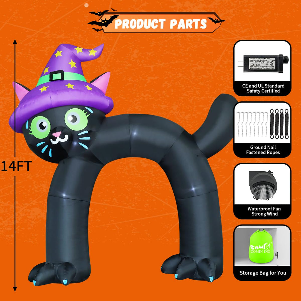 COMIN black cat arch folded in storage bag for compact off-season storage