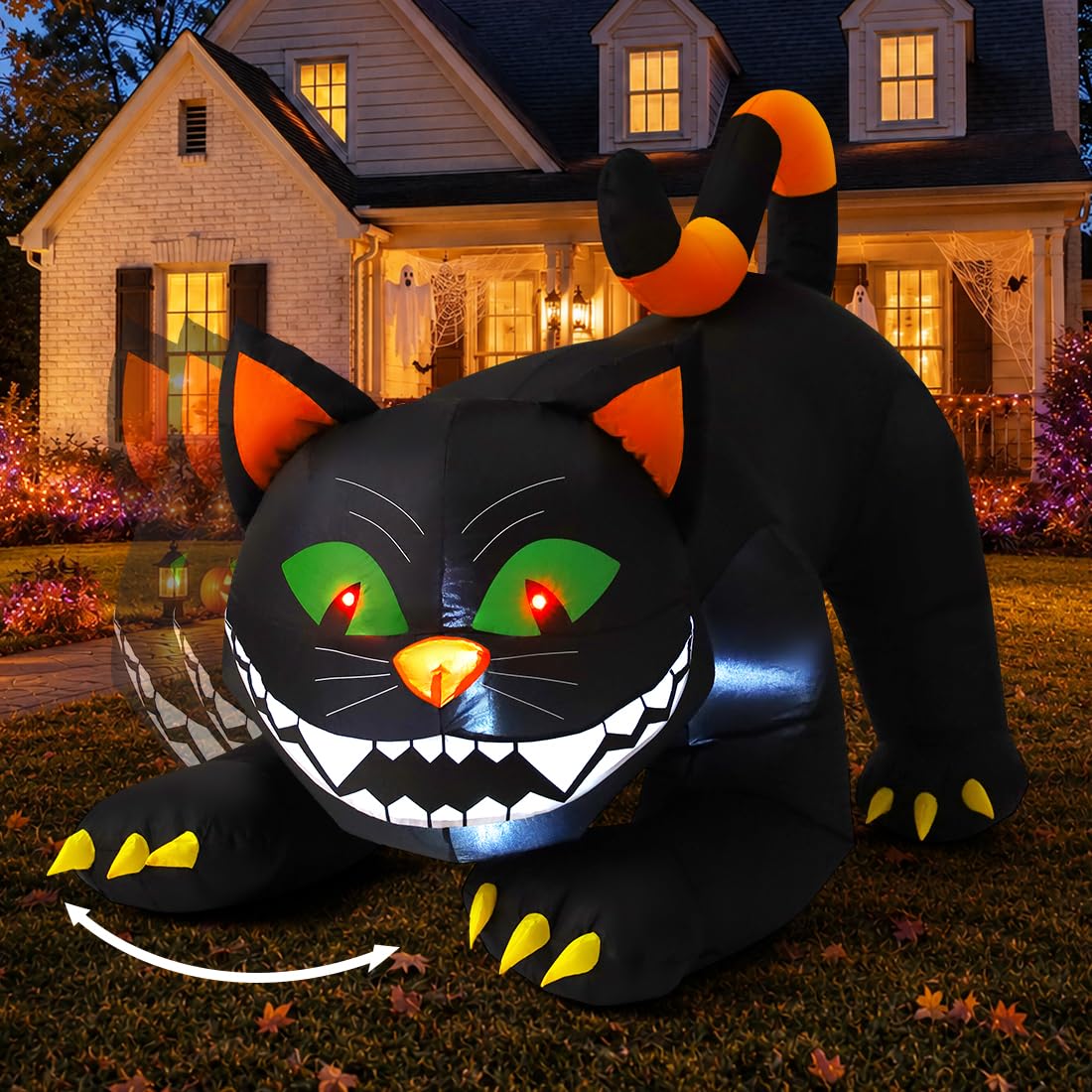 COMIN black cat front view showing six foot silhouette and yard impact