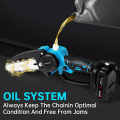 COMIN auto-oiler reservoir detail, consistent lubrication for longer chain life