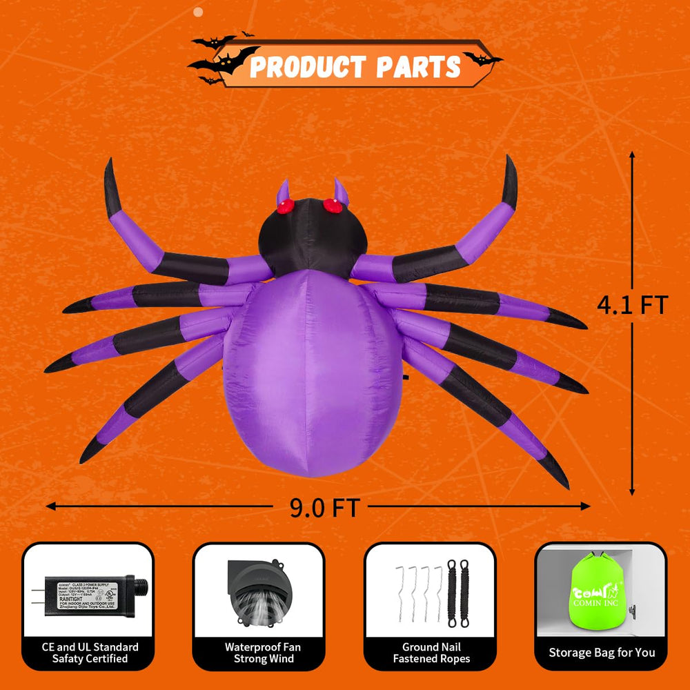 COMIN spider folded in storage bag for compact offseason organization