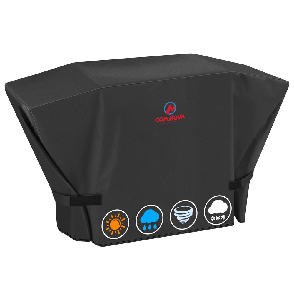M COMNOVA OUTDOORS front view of cover fitting Camp Chef griddle protects from elements