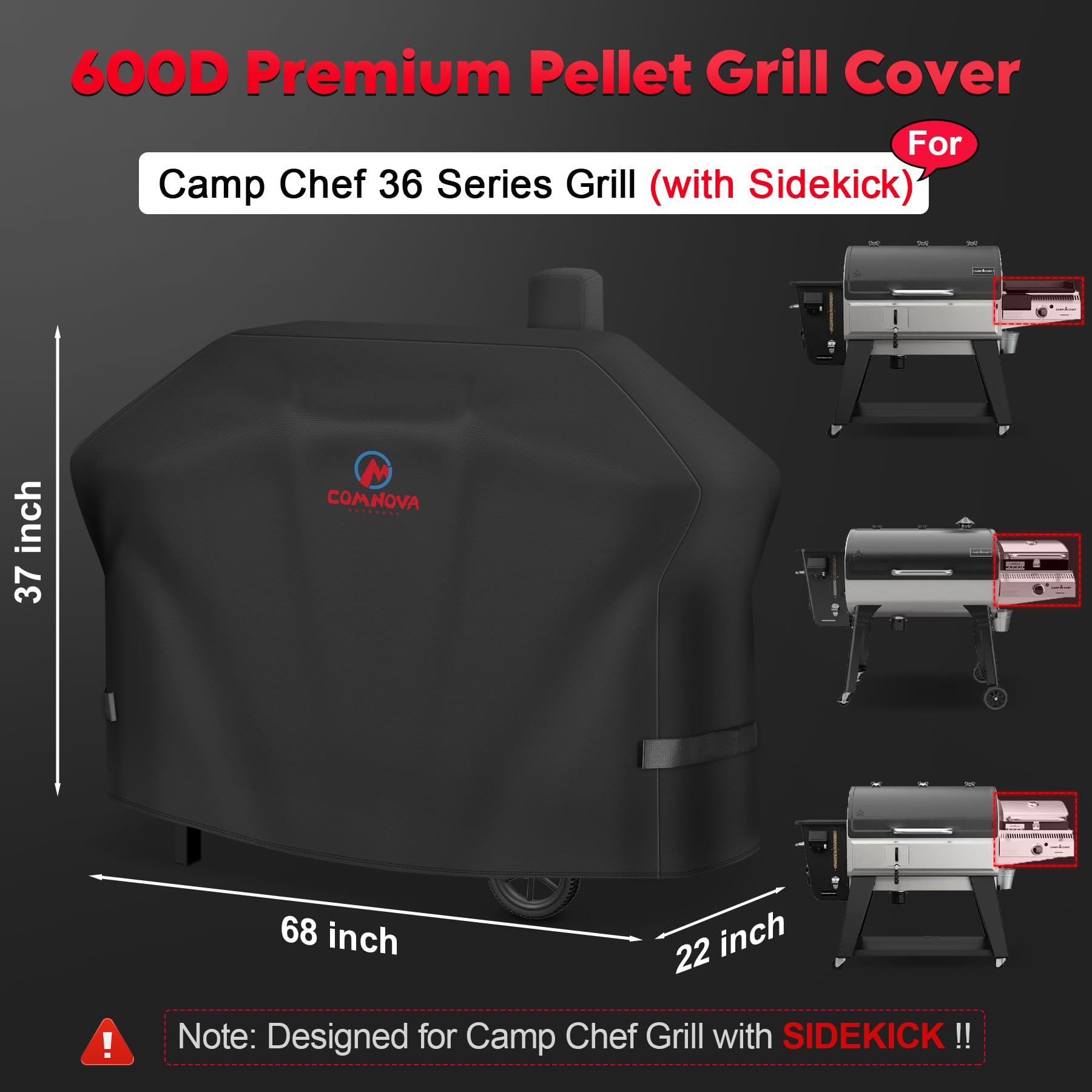 M COMNOVA OUTDOORS closeup over Sidekick area showing tailored fit benefit