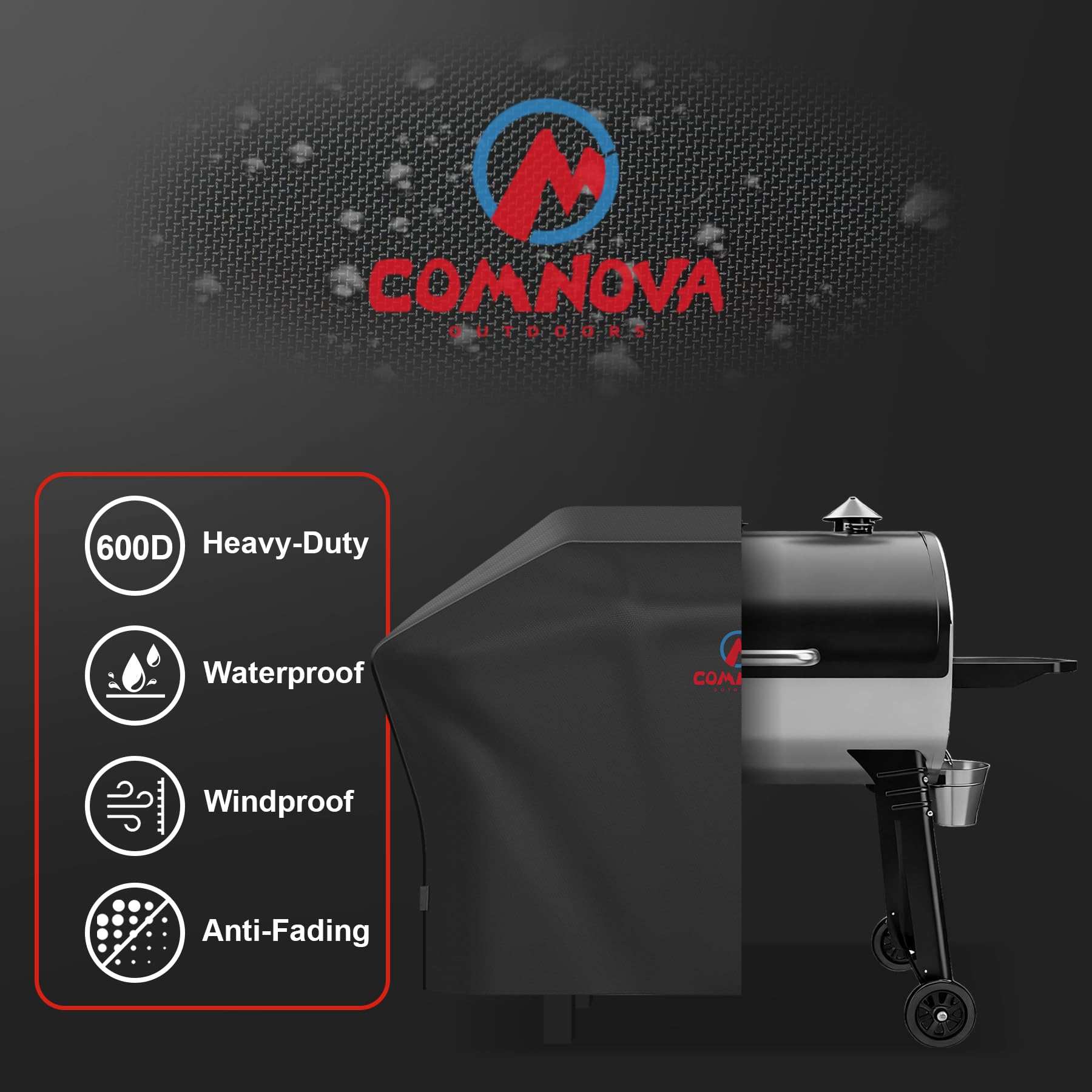 M COMNOVA OUTDOORS close-up of 600D waterproof fabric for long-lasting shielding