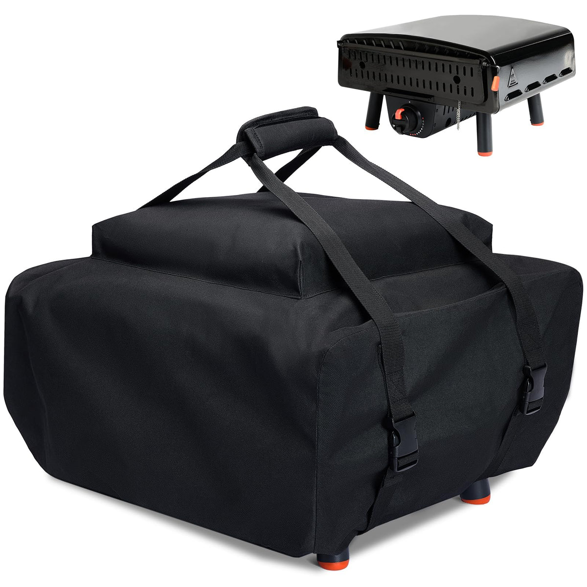COMPEAK front view of cover protecting Blackstone oven, showing full weather protection