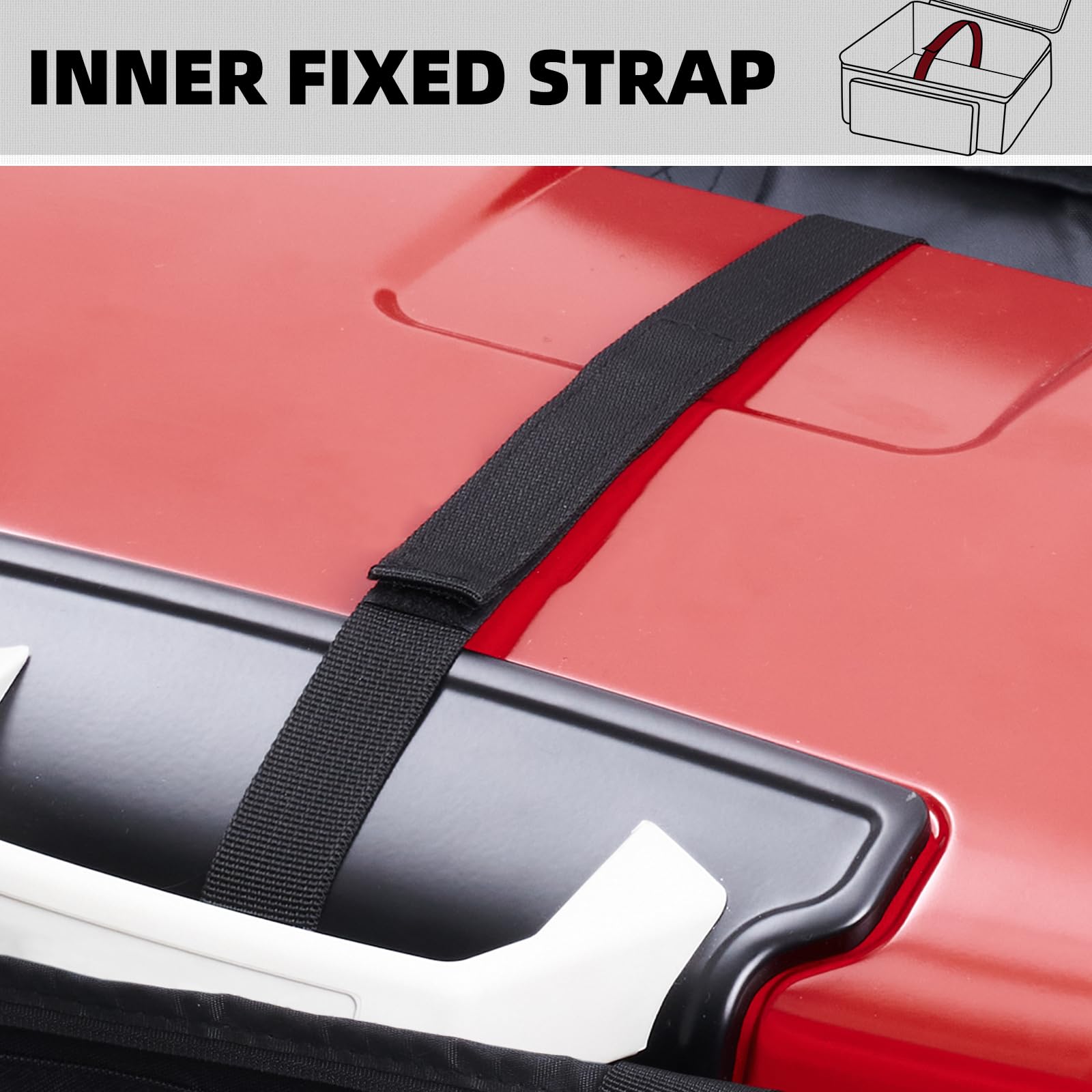 COMPEAK internal hook-and-loop straps securing the Cuisinart grill safely