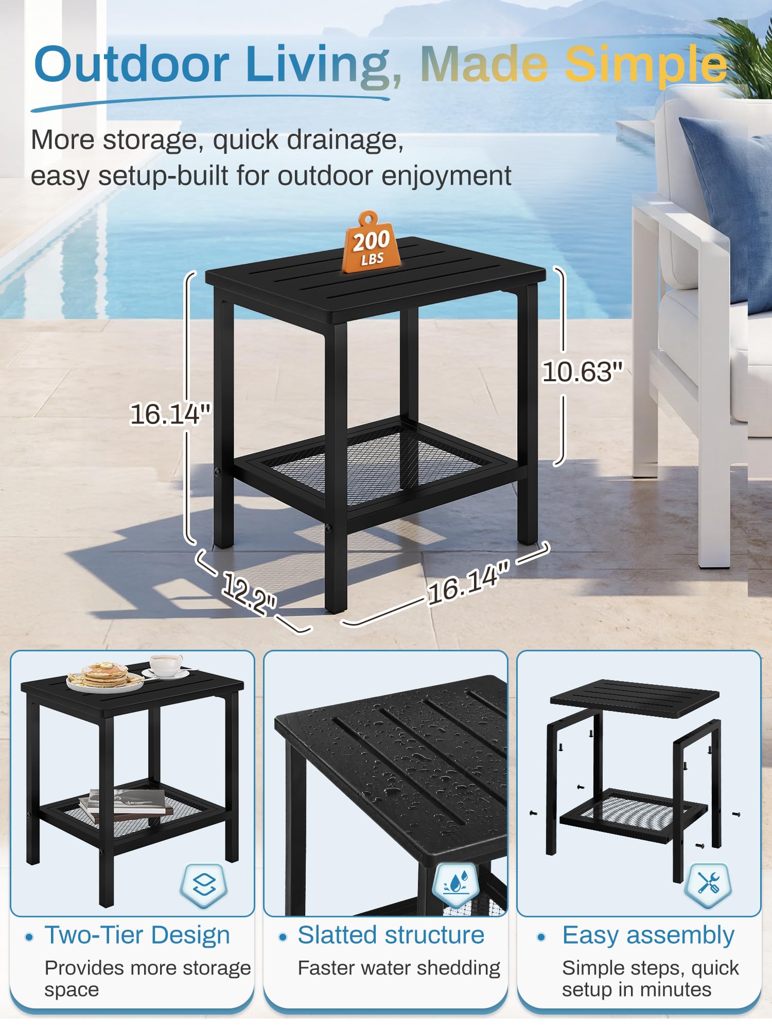 Compsia lower tier storing plants and accessories demonstrating extra storage