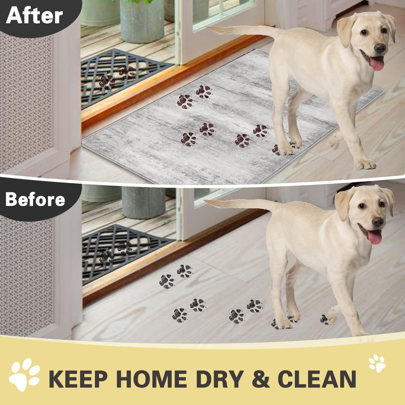 COMSLE mat texture with child and pet play scene showing soft safe surface