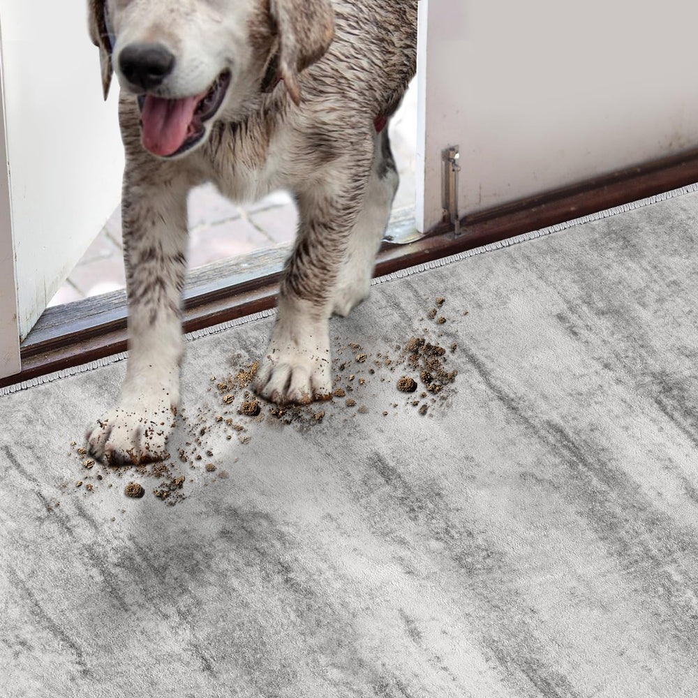 COMSLE mat beside shoes showing 32x48 size coverage and protection for floors