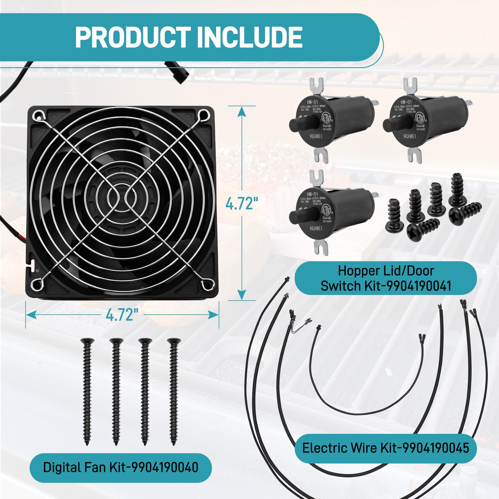 COMVIEE fan close-up showing blades and mount for durable high-temp airflow control