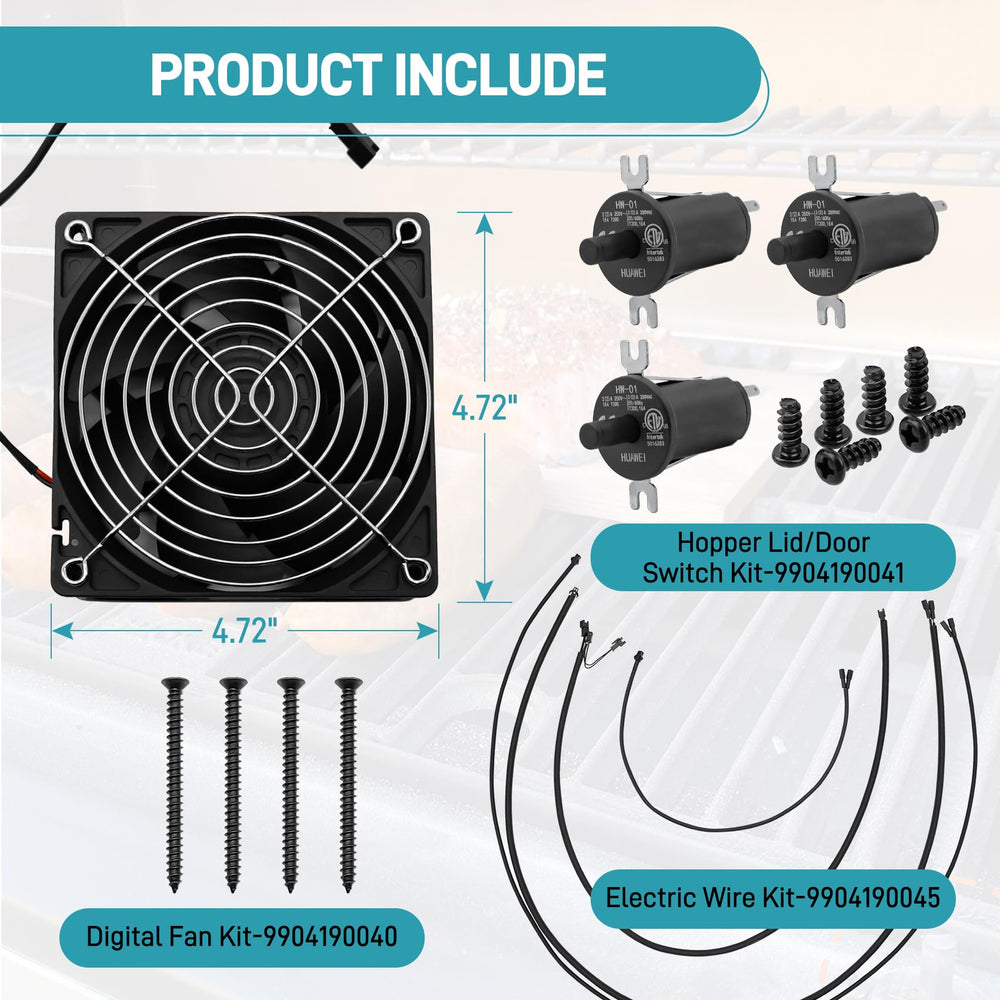 COMVIEE fan close-up showing blades and mount for durable high-temp airflow control