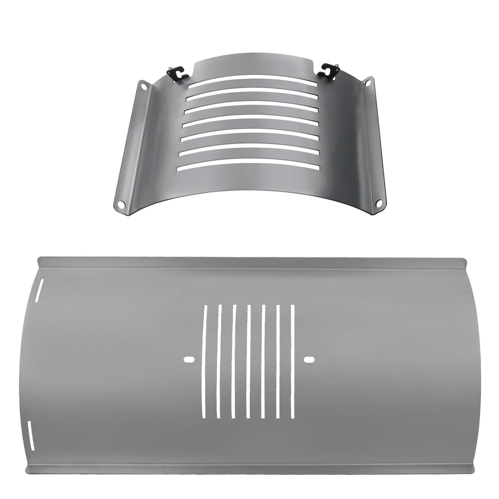 COMVIEE front view of flame broiler kit showing full main plate and slider restores heat control