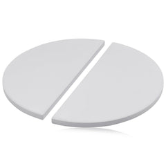 COMVIEE half-moon plates front view showing fit and durable finish benefit even heat