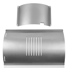 COMVIEE front view of main plate showing full fit and improved flame control