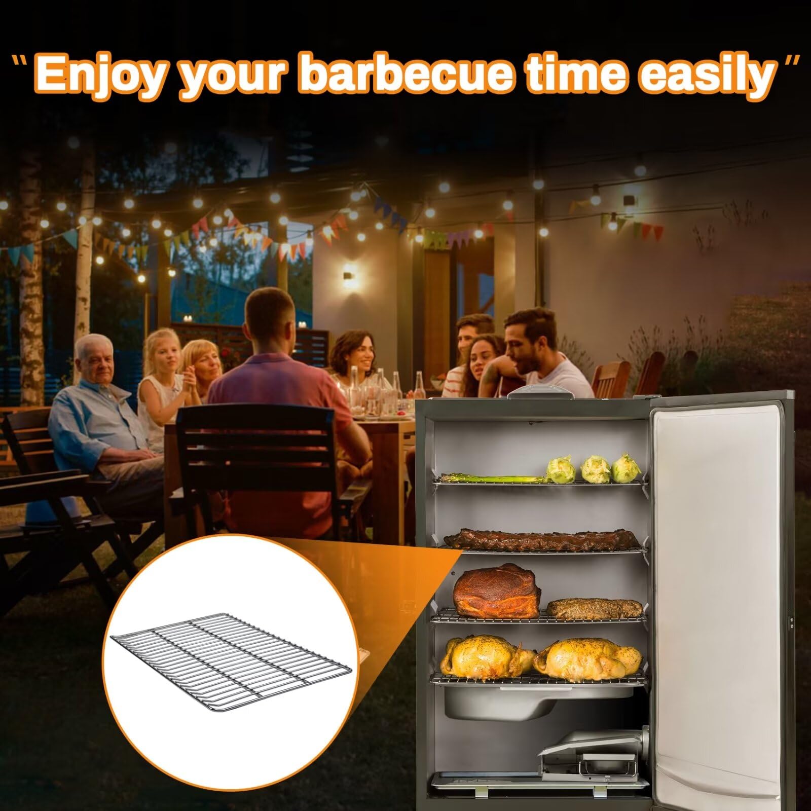 COMVIEE outdoor lifestyle shot showing restored smoker cooking more food