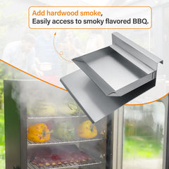 COMVIEE tray installed inside Masterbuilt smoker demonstrating easy swap-in benefit