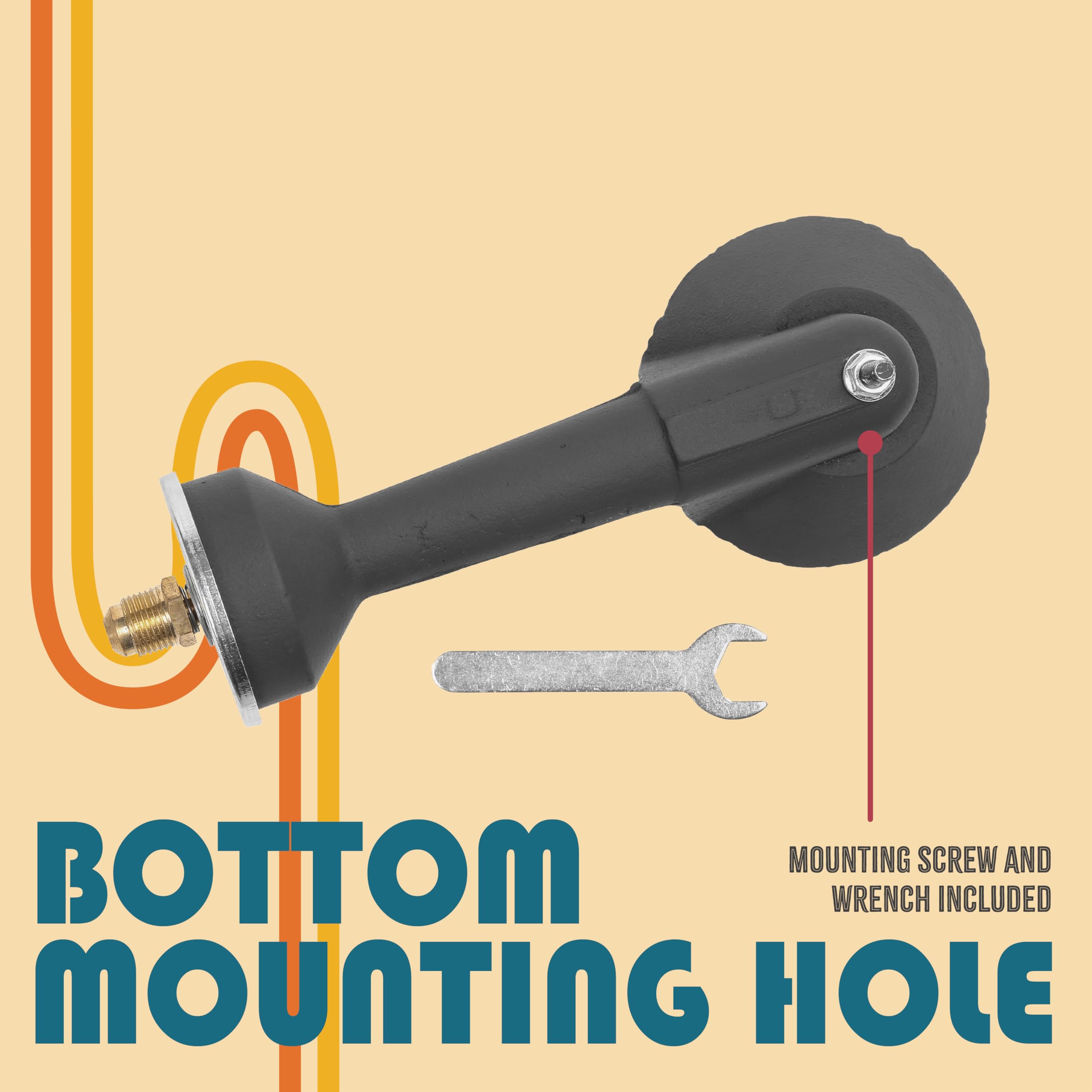 Concord bottom mounting screw visible for secure installation benefit