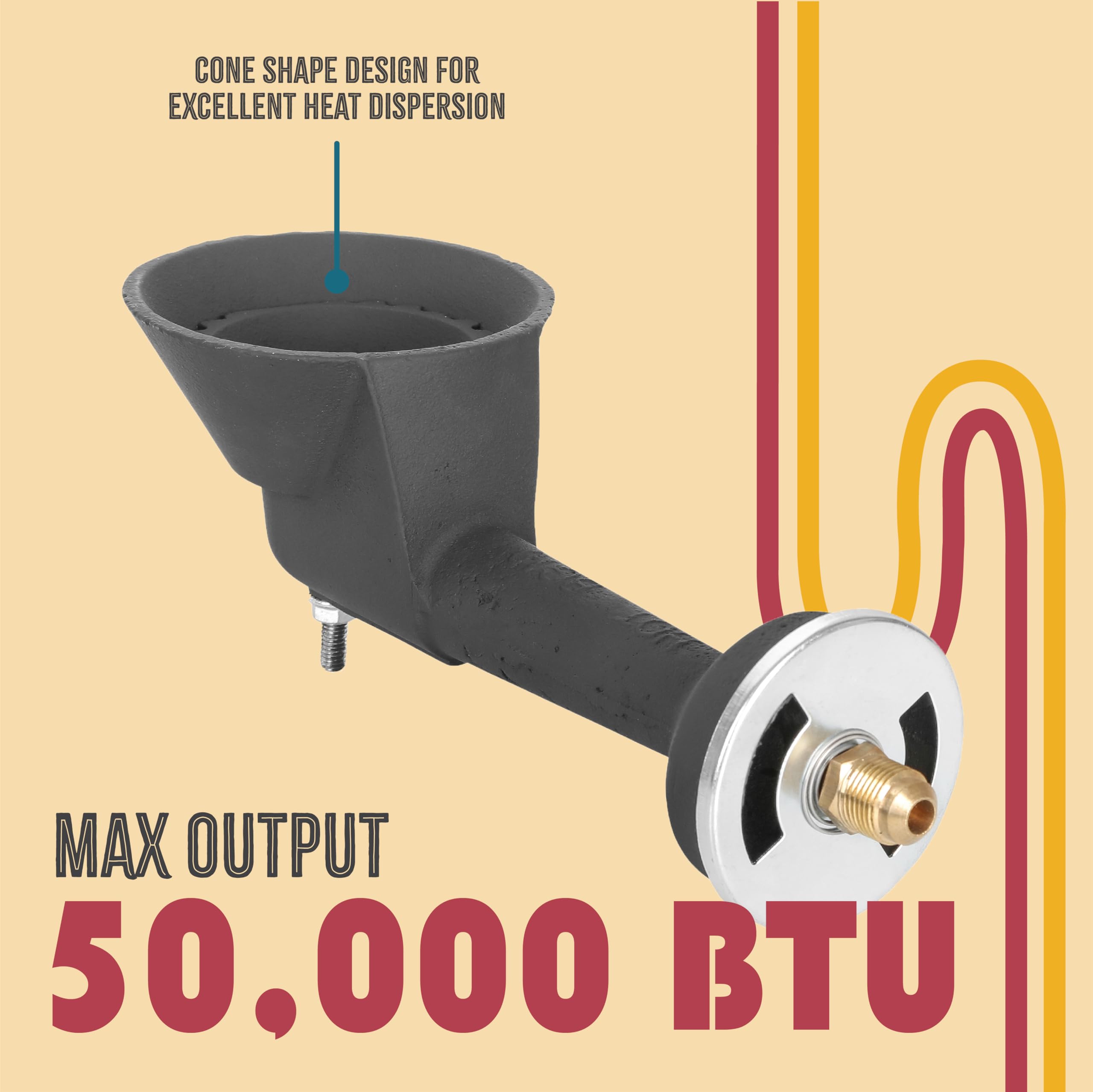 Concord brass orifice detail for steady gas flow and reliable performance
