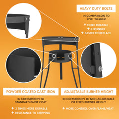 Concord side profile highlighting 30-inch height and compact footprint benefit: comfortable cooking