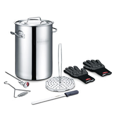 Concord front view of full turkey fryer kit showing included accessories and durability